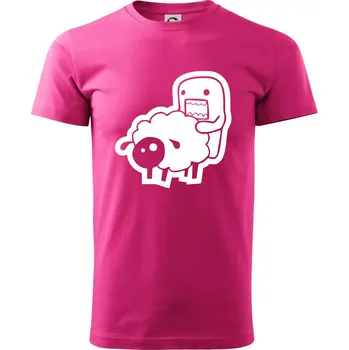 Pánské tričko Sticker ovce - Klasické pánské triko vyšší gramáže - M ( Purpurová )