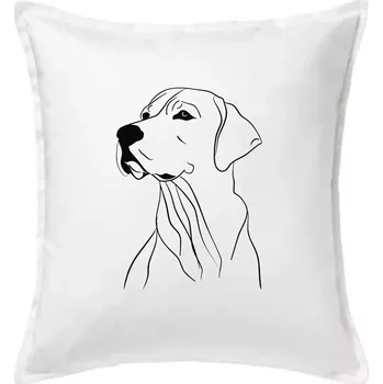 Polštář Labrador černá kresba - Polštář 50x50 - 50x50 - Pouze potah ( Bílá )
