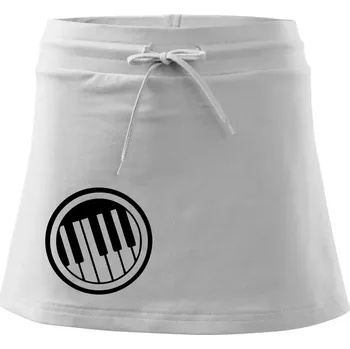 Dámská sukně Piano kruh - Sportovní sukně - two in one - XL ( Bílá )