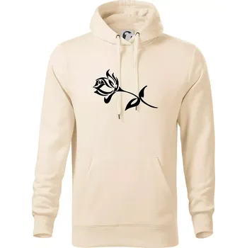 Pánská mikina Růže obrys - Mikina pánská Cape s kapucí - 5XL ( Mandlová )