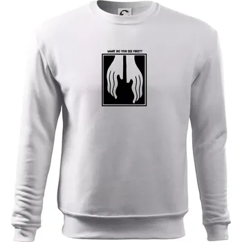 Pánské oblečení What do you see first? Kytara - Ruce - Mikina Essential pánská - 3XL ( Bílá )