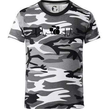 Chlapecké tričko Bicí EKG - Dětské maskáčové triko - 104-110cm / 3-4 roky ( Šedý maskáč )