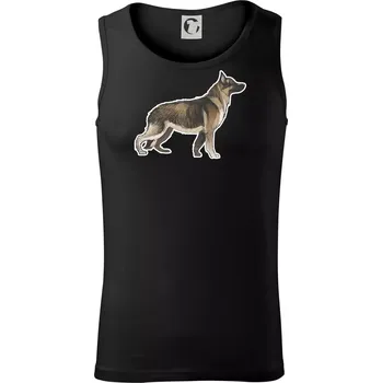 Pánské termoprádlo Německý ovčák - hnědý kreslený - Tílko pánské Core - S ( Černá )