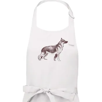 Kuchyňská zástěra Německý ovčák - kreslený skica - Pánská zástěra na vaření - Univerzální velikost ( Bílá )