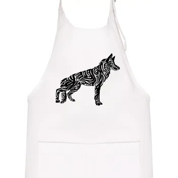 Kuchyňská zástěra Německý ovčák - tattoo - Dětská zástěra na vaření - Univerzální velikost ( Bílá )