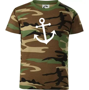 Chlapecké tričko Kotva - Dětské maskáčové triko - 122 cm/6 let ( Hnědý maskáč )