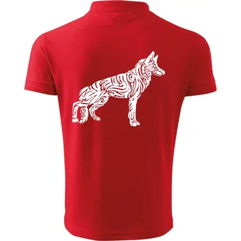 Pánská košile Německý ovčák - tattoo - Polokošile pánská Pique Polo 203 - 5XL ( Červená )