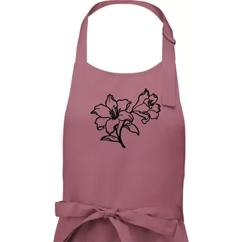 Kuchyňská zástěra Lilie černobílá - Dámská zástěra na vaření - Univerzální velikost ( Starorůžová )