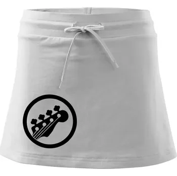 Dámská sukně Kytara kruh - Sportovní sukně - two in one - M ( Bílá )
