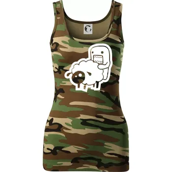 Dámské tričko Sticker ovce - Dámské Maskáčové tílko - M ( Hnědý maskáč )