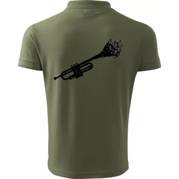 Pánská košile Trubka noty - Polokošile pánská Pique Polo 203 - S ( Khaki )