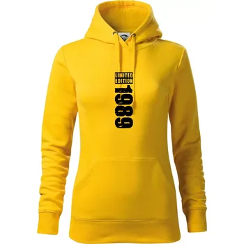 Dámská mikina Limited edition 1989 pruh - Mikina dámská Cape s kapucí - L ( Žlutá )
