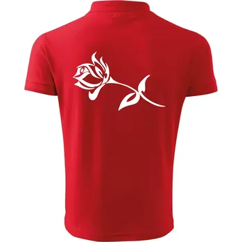 Pánská košile Růže obrys - Polokošile pánská Pique Polo 203 - S ( Červená )