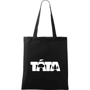 Nákupní taška Táta nápis - houbař - Taška bavlněná - 42 x 38 cm ( Černá )