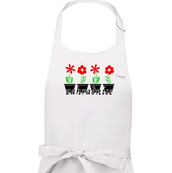 Kuchyňská zástěra Zahradnice květiny - Dámská zástěra na vaření - Univerzální velikost ( Bílá )