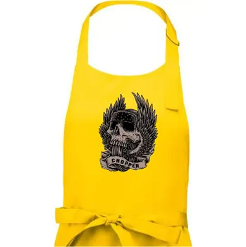 Kuchyňská zástěra Chopper kolo křídla - Pánská zástěra na vaření - Univerzální velikost ( Žlutá )