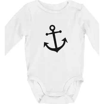 Kojenecký body Kotva - Body kojenecké s dlouhým rukávem - Dlouhý r. do 3 měs ( Bílá )