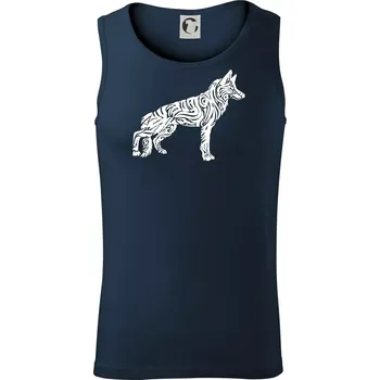 Německý ovčák - tattoo - Tílko pánské Core - L ( Námořní modrá (velmi tmavá - téměř černá) )