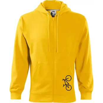 Pánská mikina Kolo na výšku - Mikina s kapucí na zip trendy zipper - S ( Žlutá )
