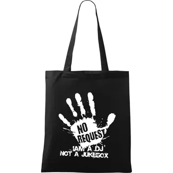 Nákupní taška Iam a dj not a jukebox - ruka - Taška bavlněná - 42 x 38 cm ( Černá )