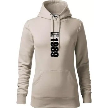 Dámská mikina Limited edition 1989 pruh - Mikina dámská Cape s kapucí - S ( Ledově šedá )