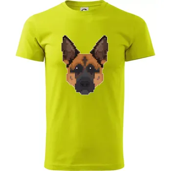 Německý ovčák - Rozkostičkovaný - Klasické pánské triko vyšší gramáže - M ( Limetková )