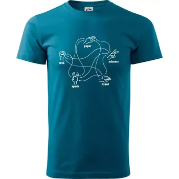 Pánské tričko Kámen nůžky papír Spock - Klasické pánské triko vyšší gramáže - 4XL ( Petrolejová )