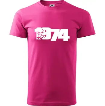 Pánská móda Husákovo dítě - 1974 - Klasické pánské triko vyšší gramáže - L ( Purpurová )