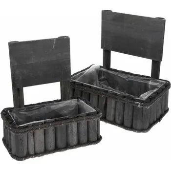 Obal na květináč Casa de Engel Home Dřevěný obal na květináč s PVC - sada 2ks, 0/8 Fialová UNI (2829018)