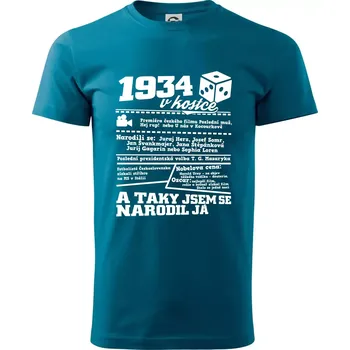 Pánská móda 1934 v kostce - Klasické pánské triko vyšší gramáže - M ( Petrolejová )