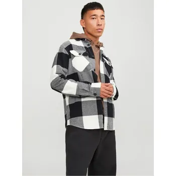 Pánská casual bunda Jack and Jones Buffalo Check Overshirt Whisper White S
