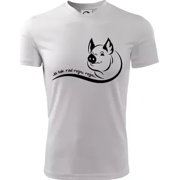 Prasátko - Já tak rád rejpu, rejpu - Dětské triko sportovní (dresovina) - 146 cm/10 let ( Bílá )