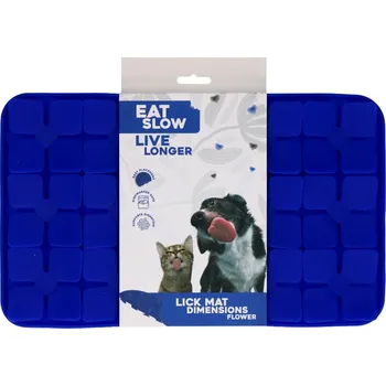 lízací podložka Eat Slow Live Longer lízací zpomalovací podložka Flower modrá