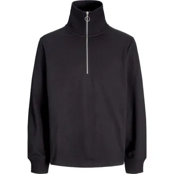 Pánská mikina Jack and Jones quarter Zip Fleece Fabric Black L