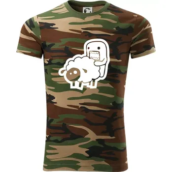 Pánské tričko Sticker ovce - Army CAMOUFLAGE - XL ( Hnědý maskáč )