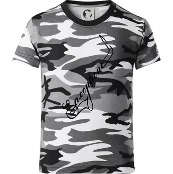 Chlapecké tričko Saxophone nápis - Dětské maskáčové triko - 134 cm/8 let ( Šedý maskáč )