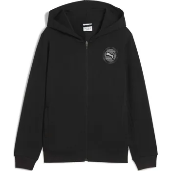 Chlapecké oblečení Chlapecká mikina Puma ACTIVE SPORTS GRAPHIC FULL-ZIP HOODIE TR B 164 Černá, Bílá