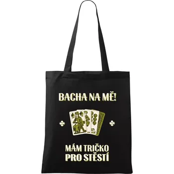 Nákupní taška Tričko pro štěstí - Prší - Taška bavlněná - 42 x 38 cm ( Černá )