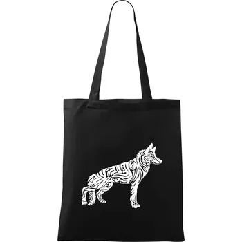 Nákupní taška Německý ovčák - tattoo - Taška bavlněná - 42 x 38 cm ( Černá )