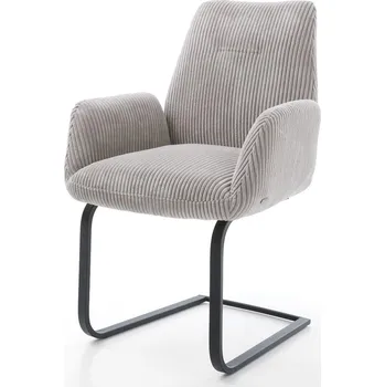 Jídelní židle DELIFE Jídelní židle Zoa-Flex plyšový manšestr stříbrně šedá jídelní židle plochá černá taštičkové pružiny