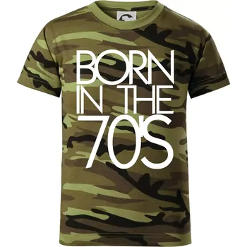 Chlapecké oblečení Born In The 70's - Dětské maskáčové triko - 122 cm/6 let ( Zelený maskáč )