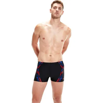 Pánské plavky Speedo Tech Print Aquashorts Mens Black/Red 26 (3XS)