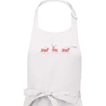 Kuchyňská zástěra Tři jeleni - vzor - Pánská zástěra na vaření - Univerzální velikost ( Bílá )