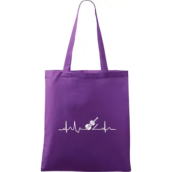 Nákupní taška EKG housle - Taška bavlněná - 42 x 38 cm ( Fialová )