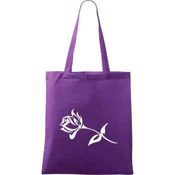 Růže obrys - Taška bavlněná - 42 x 38 cm ( Fialová )