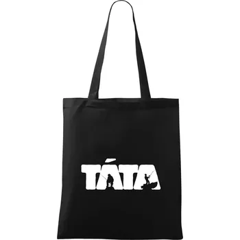 Táta nápis - rybář - Taška bavlněná - 42 x 38 cm ( Černá )