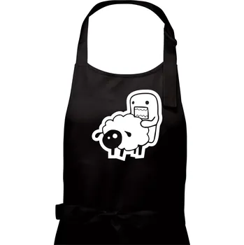 Kuchyňská zástěra Sticker ovce - Dámská zástěra na vaření - Univerzální velikost ( Černá )