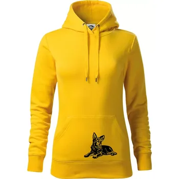 Dámská mikina Německý ovčák - štěně - Mikina dámská Cape s kapucí - M ( Žlutá )