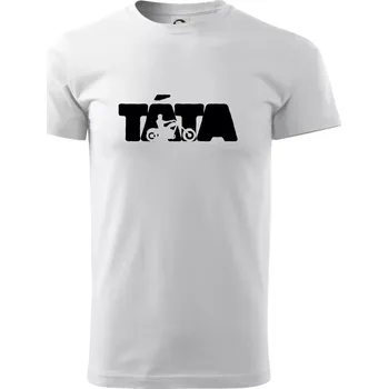 Pánské tričko Táta nápis - motorka chopper - Triko extra velké (5-8XL) - 6XL ( Bílá )