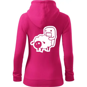 Dámská mikina Sticker ovce - Dámská mikina trendy zipper s kapucí - 2XL ( Purpurová )